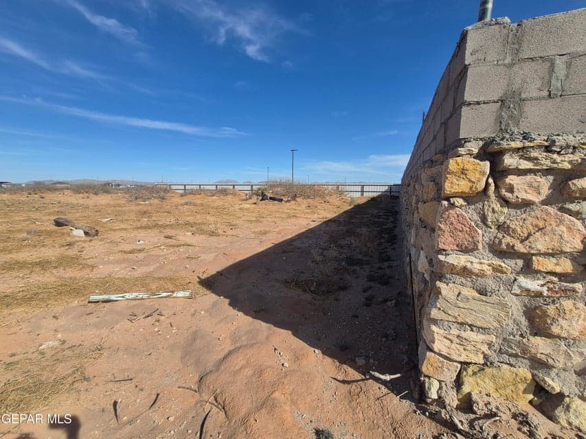 East edge of the lot