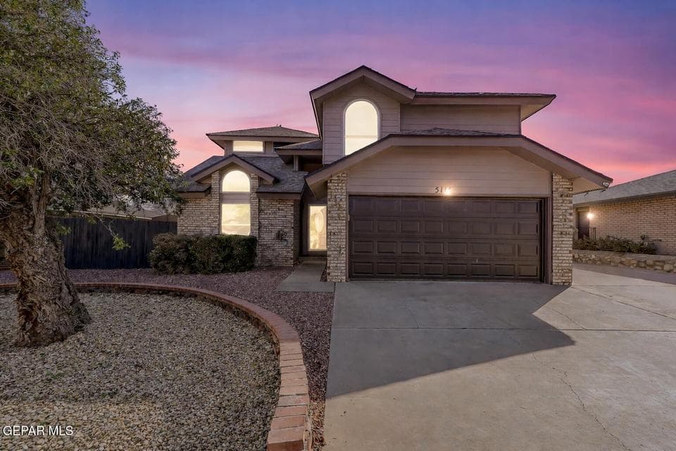 Twilight glow on a suburban home