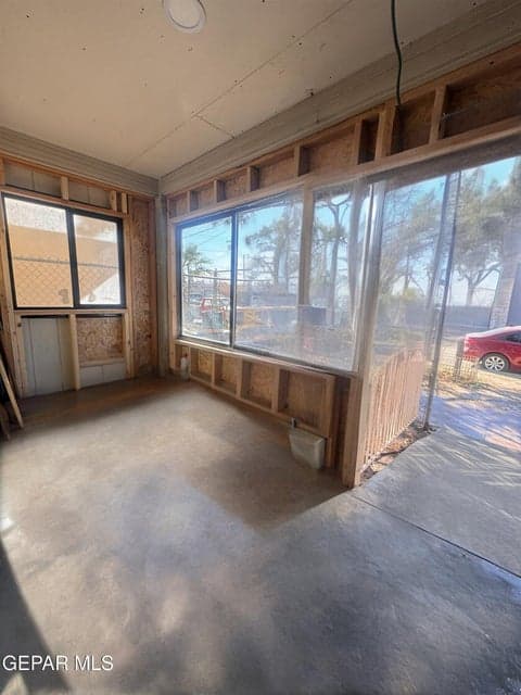 Permits approved sun room with lots of natural light
