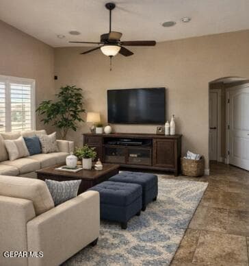 Living room with color