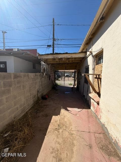 Side of house patio