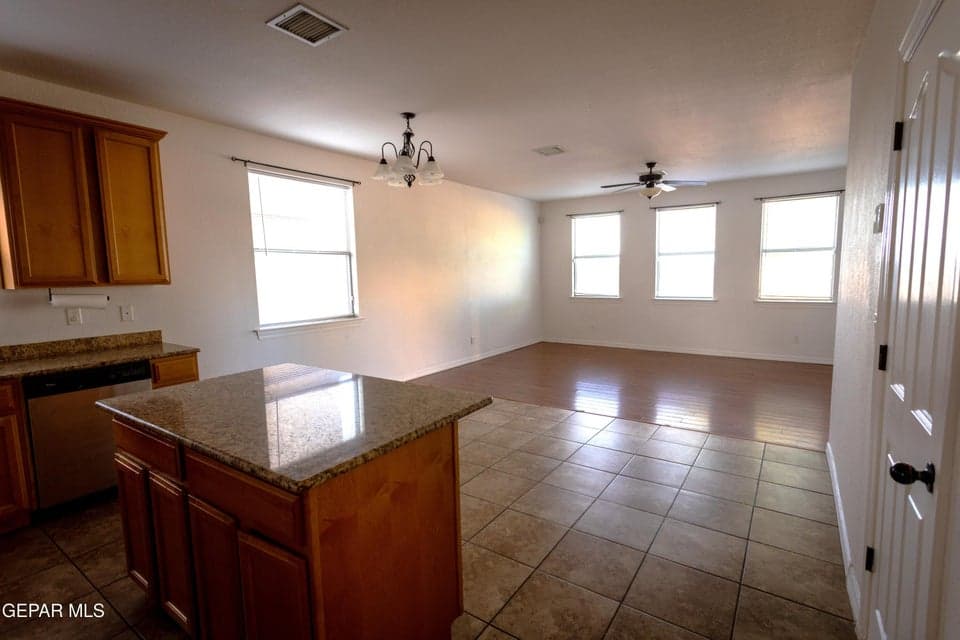 Kitchen island dining family room