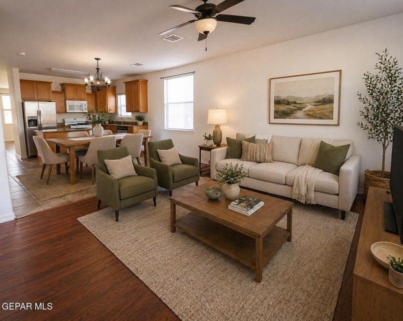 Kitchen dining and family room