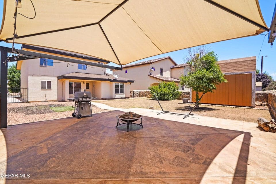 Shaded outdoor space, extended living area