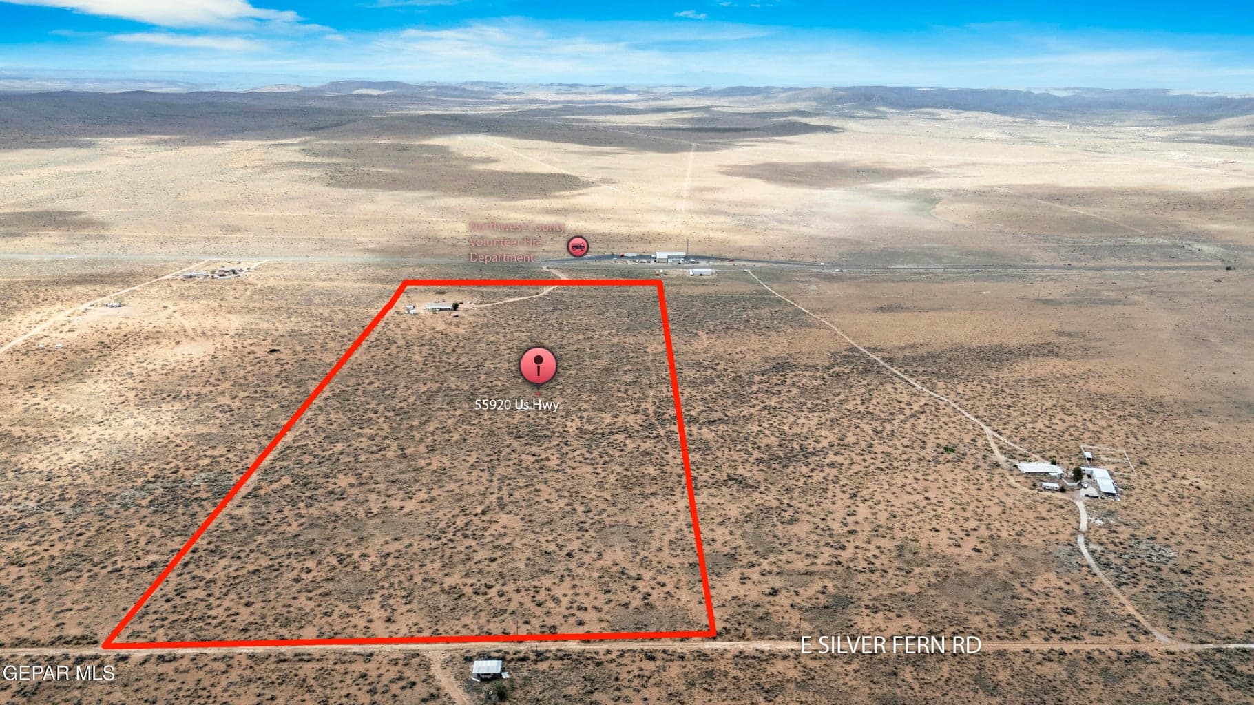 Aerial of the property 51 acres