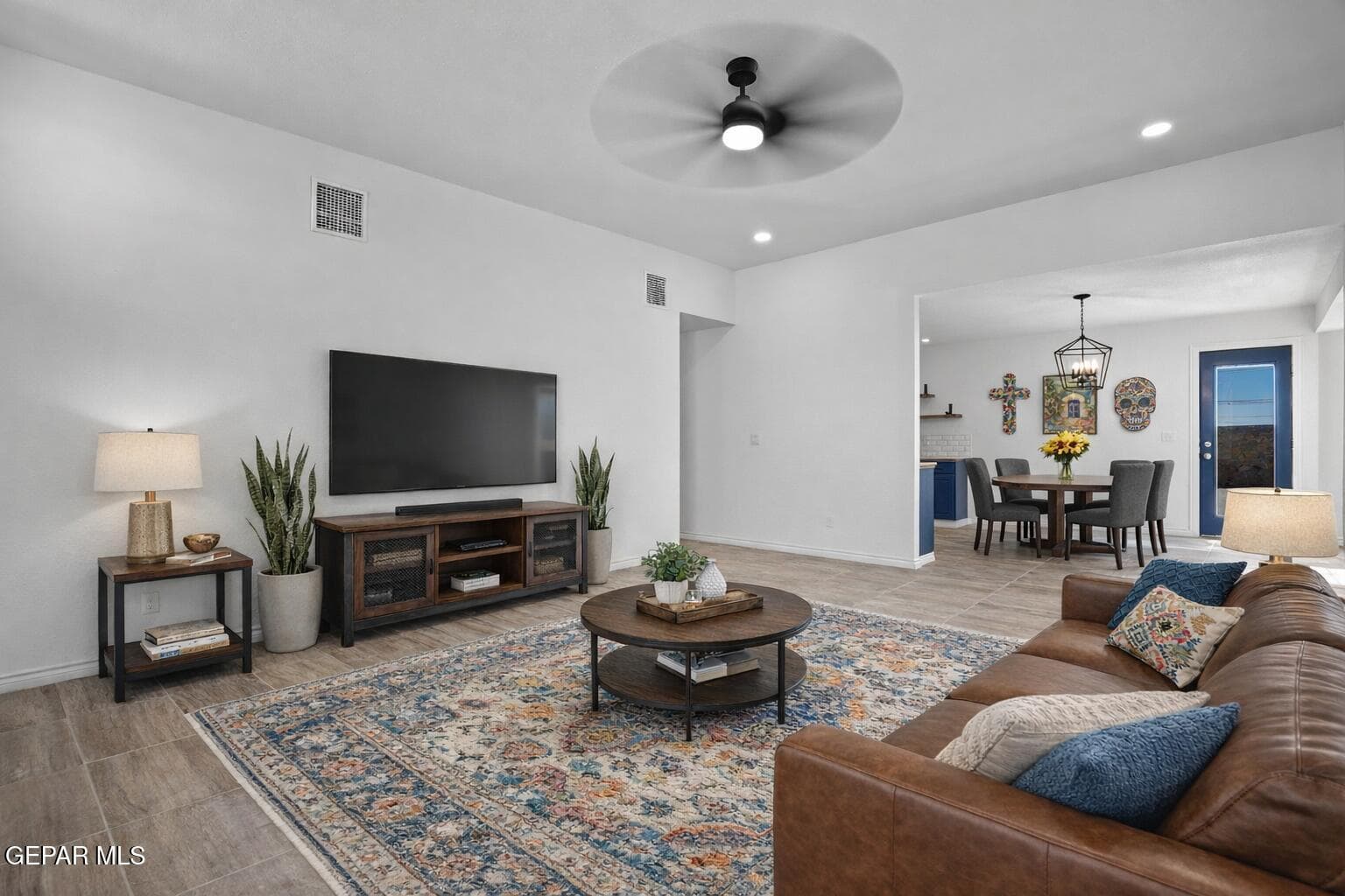 virtually staged living room
