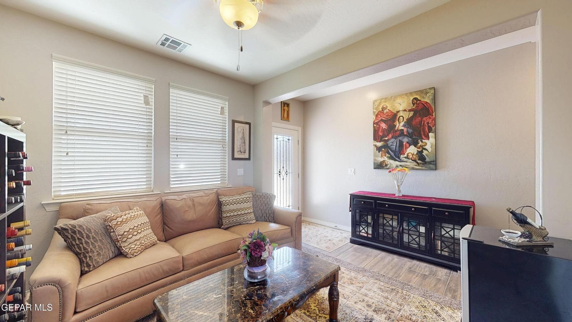 This flex space would make a great office or study.