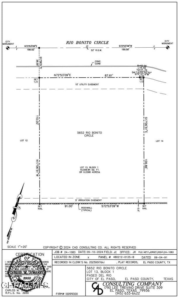5652 Rio Bonito Survey ~10ksqft