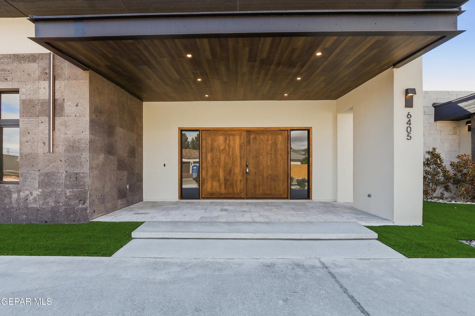 Sophisticated front elevation with high-end custom details