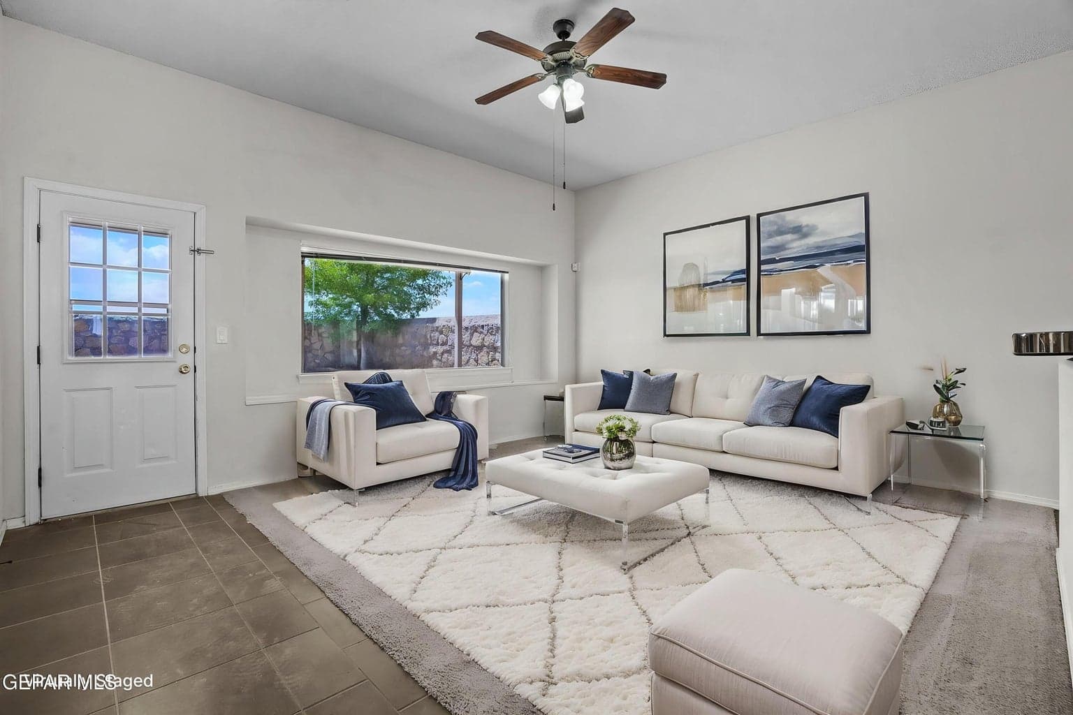Virtually staged 2nd Living area