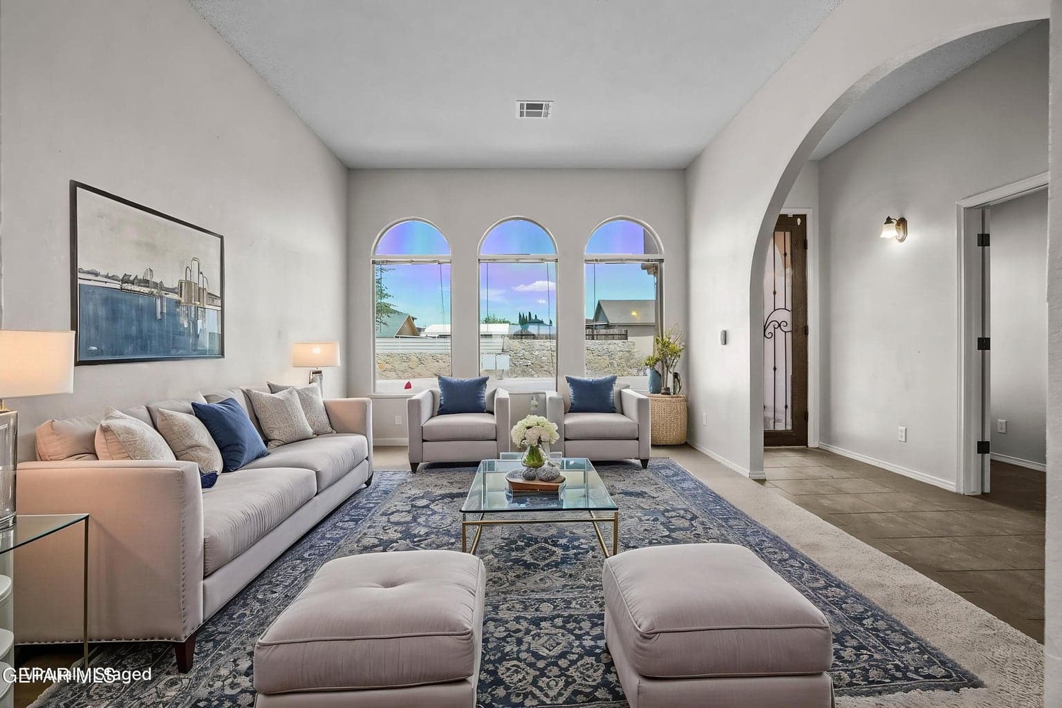 virtually staged 1st living area