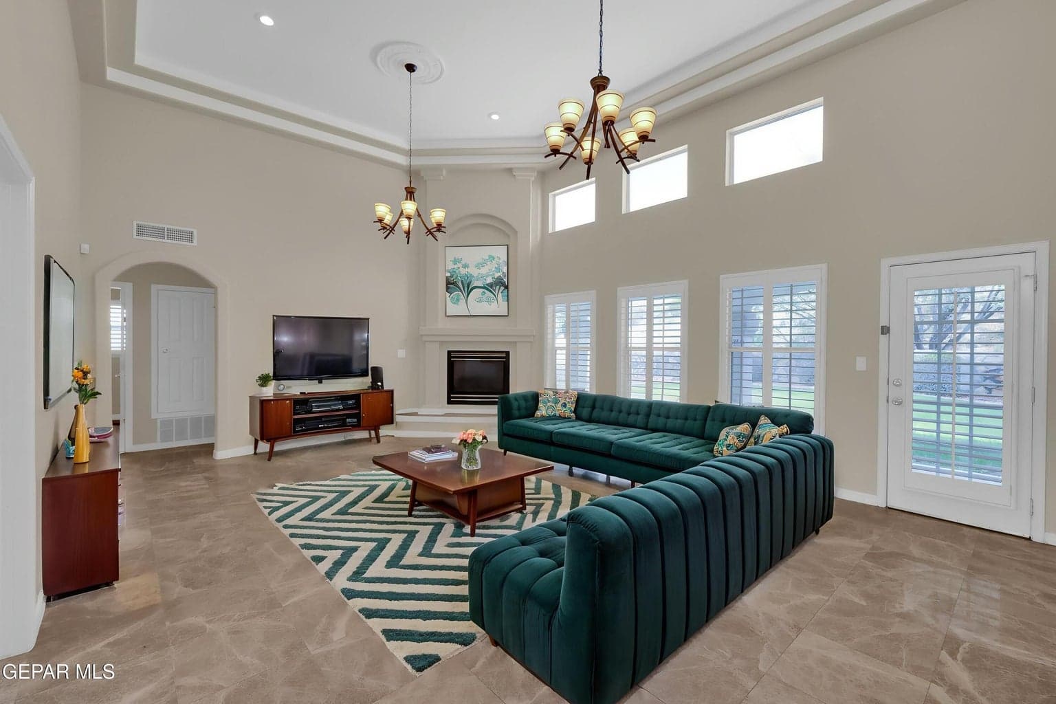 Digitally staged living area