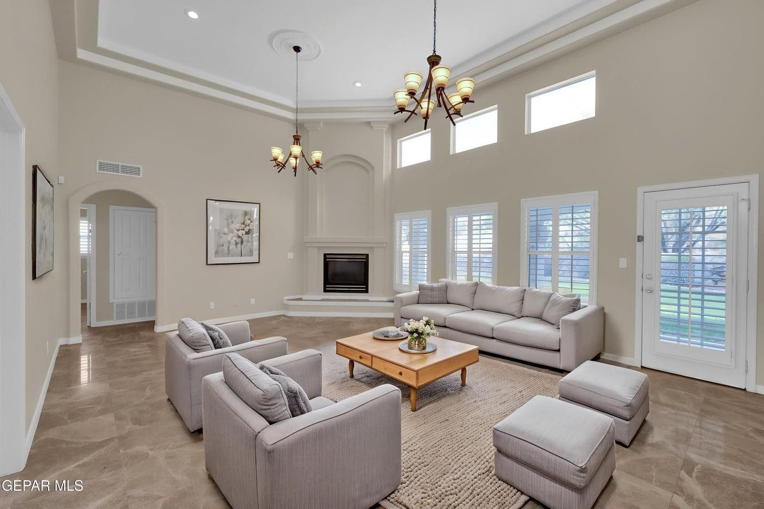 Digitally staged living area