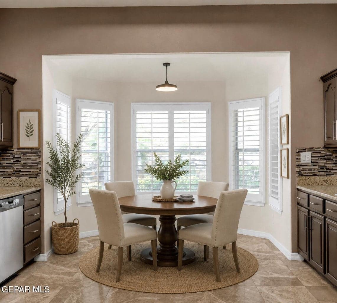 Digitally Staged Breakfast Nook