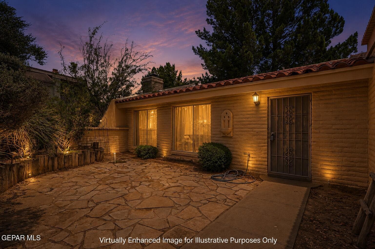 Dusk to Dawn in the courtyard