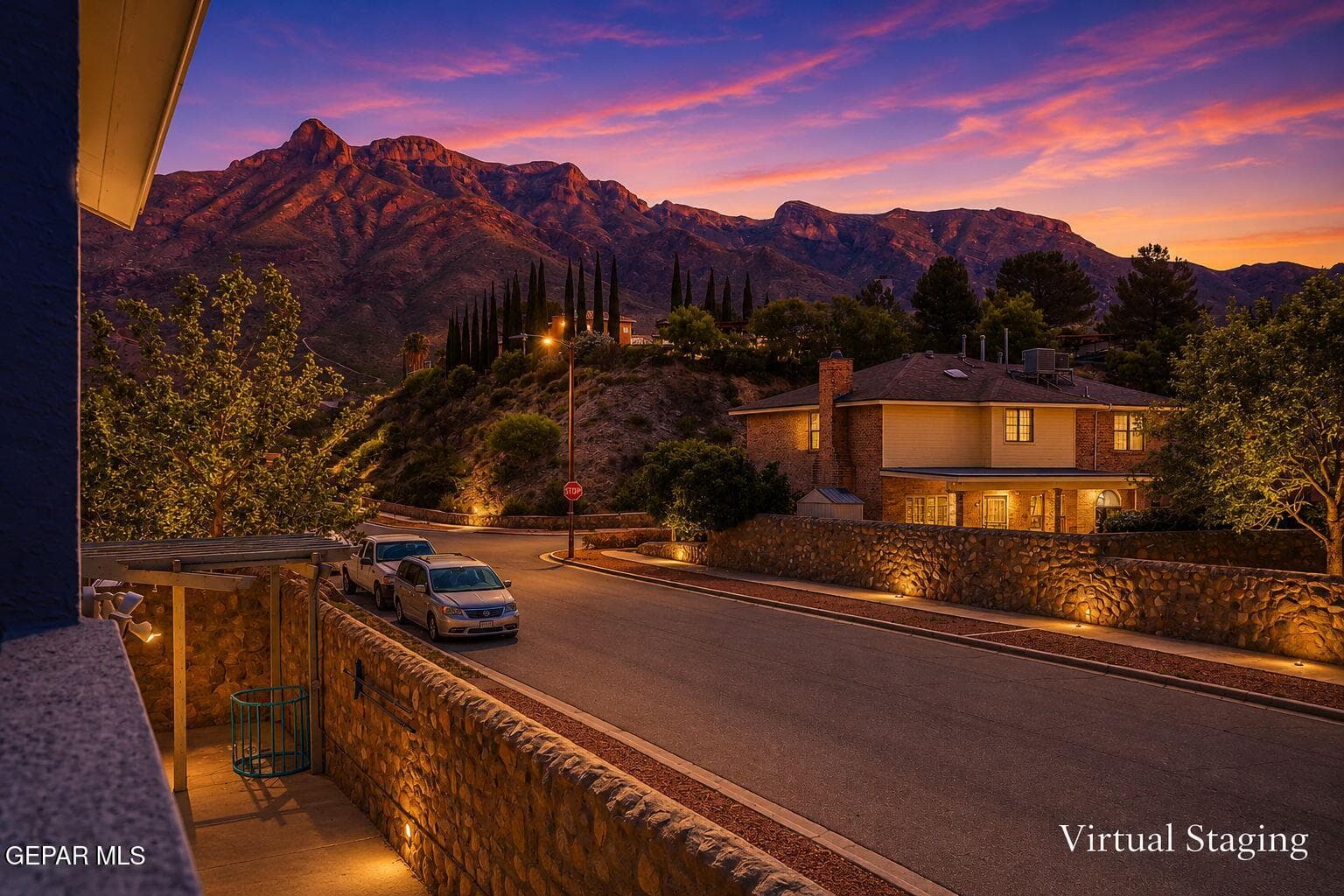 At the base of the Franklin Mountains.