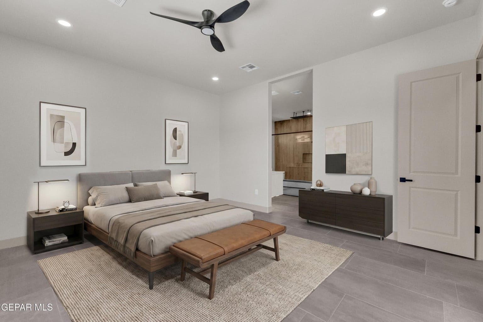 Virtually staged-primary suite