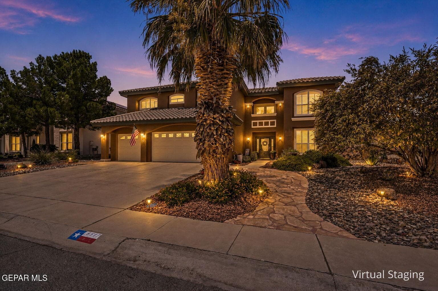 Photo altered to twilight sky