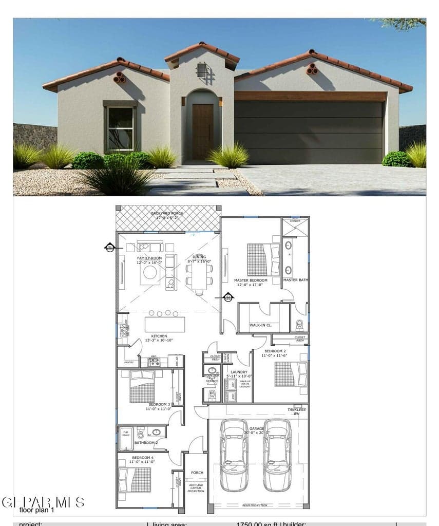 PL-MID CENTURY 1750-ARCHITECT RENDER PLA