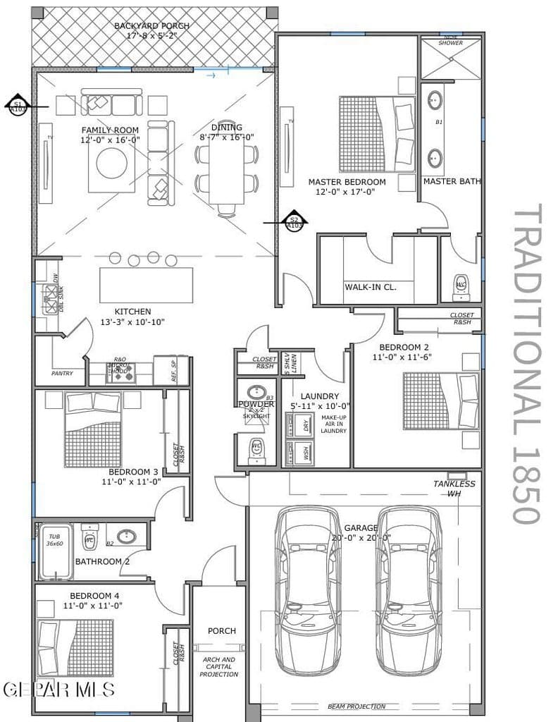 PL-TRADITIONAL 1850-FLOOR PLAN