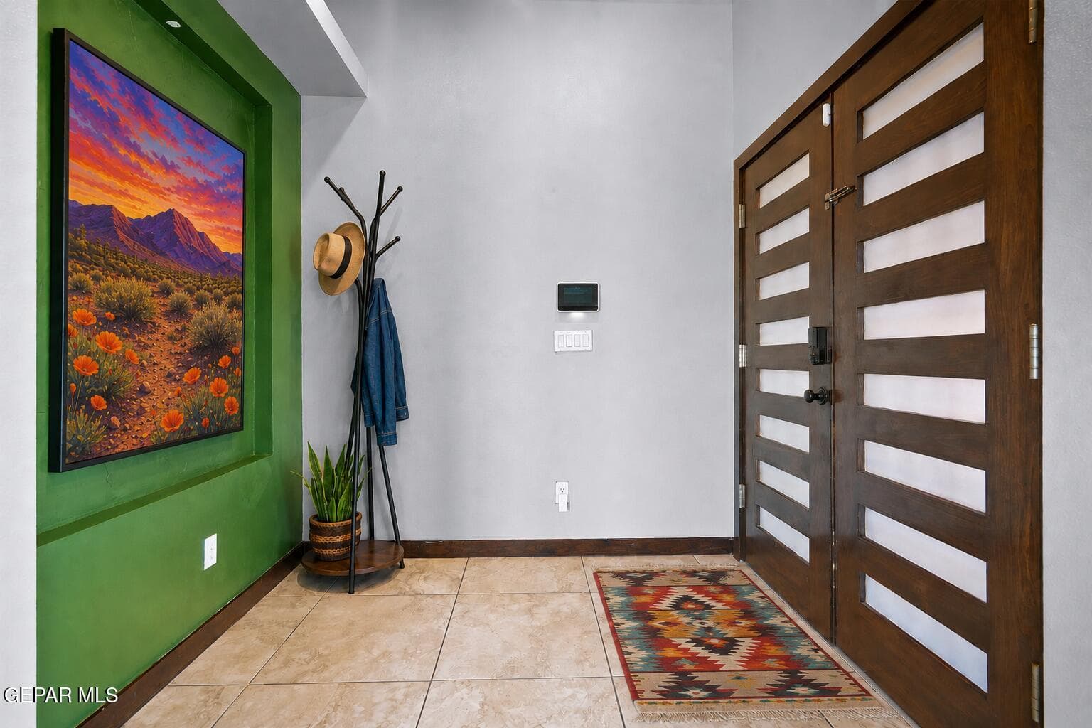Virtually staged entryway