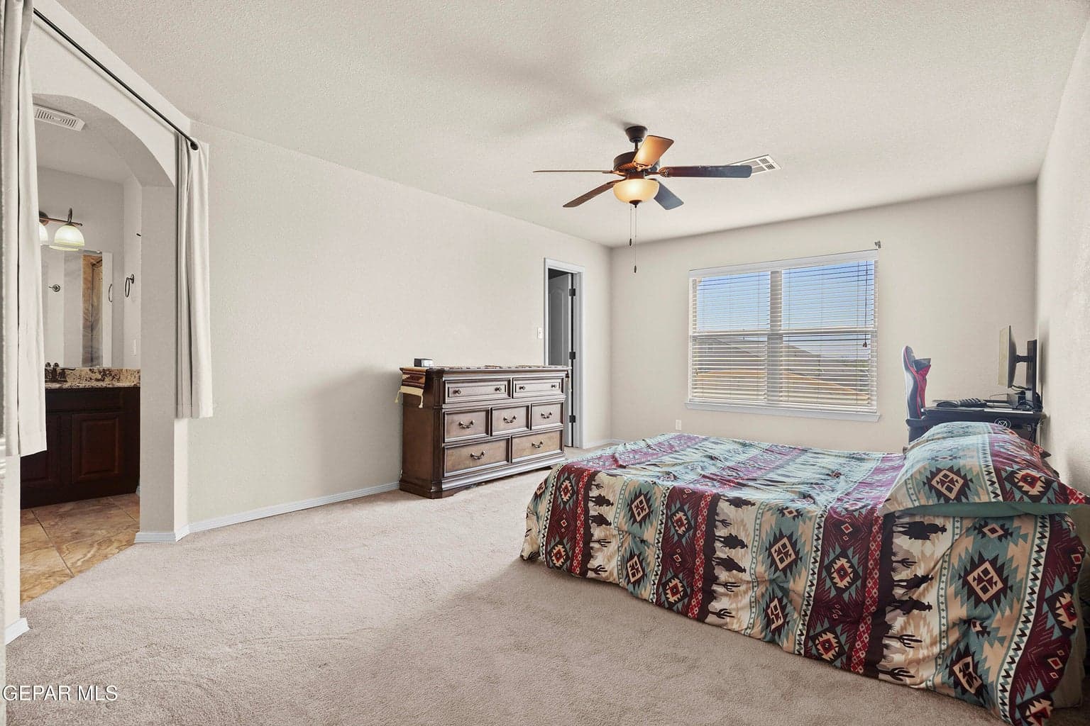 Features a ceiling fan, and a relaxing private retreat