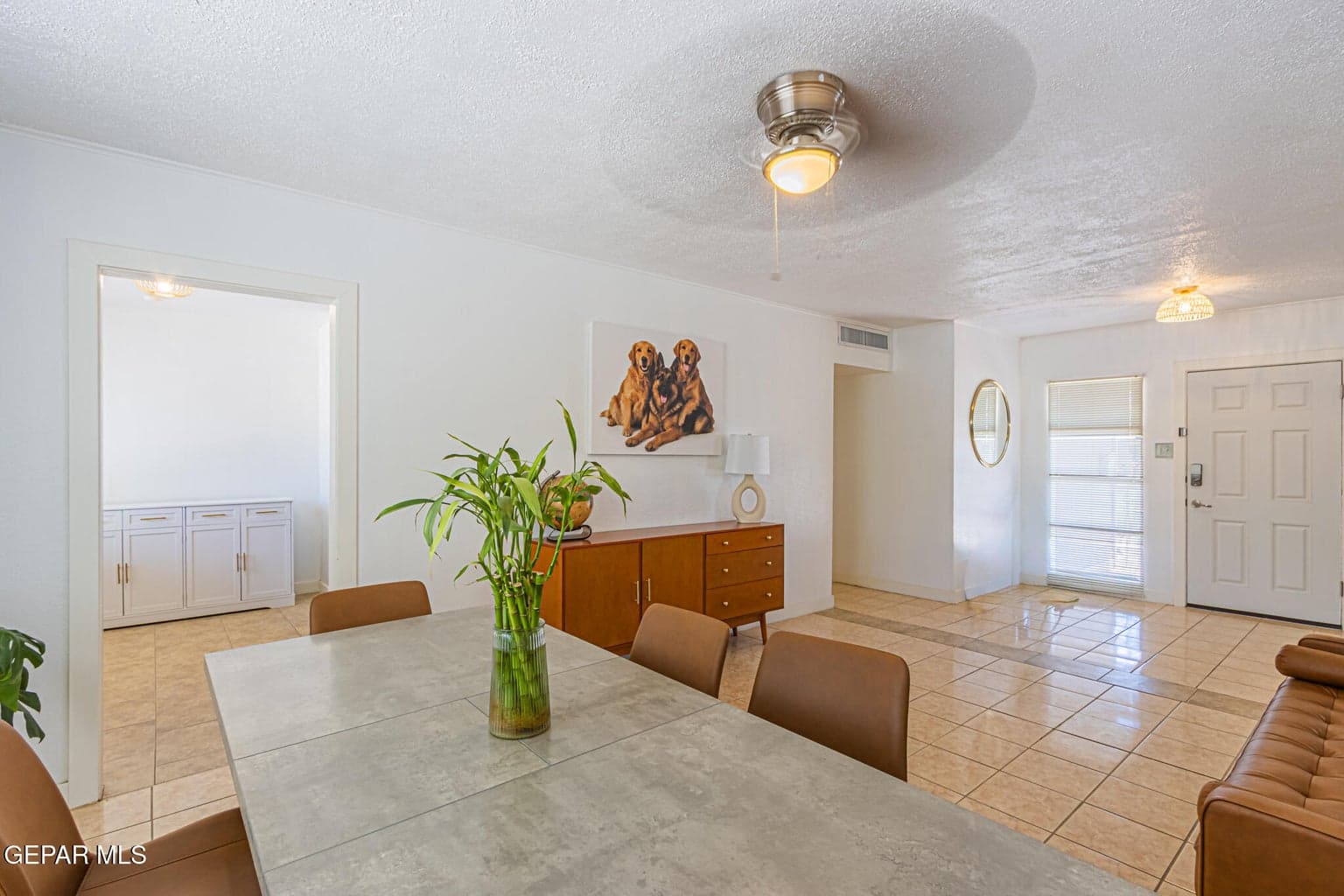 Bright dining area with natural light