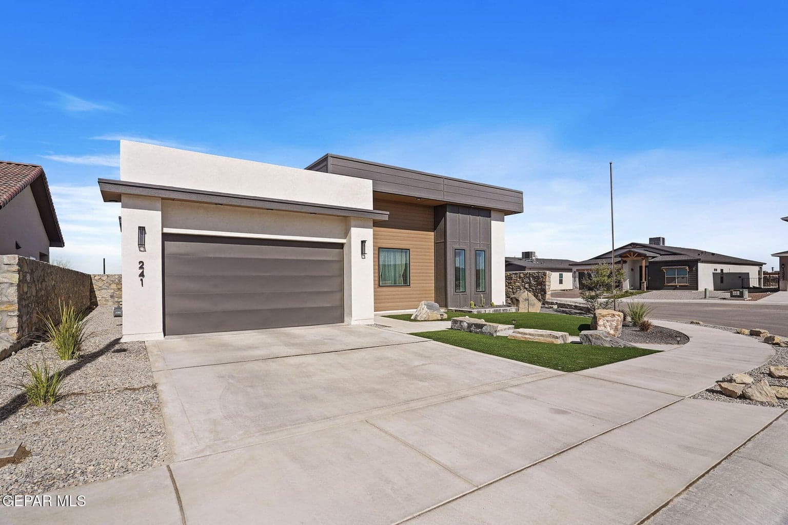 Front View/Double Car Garage