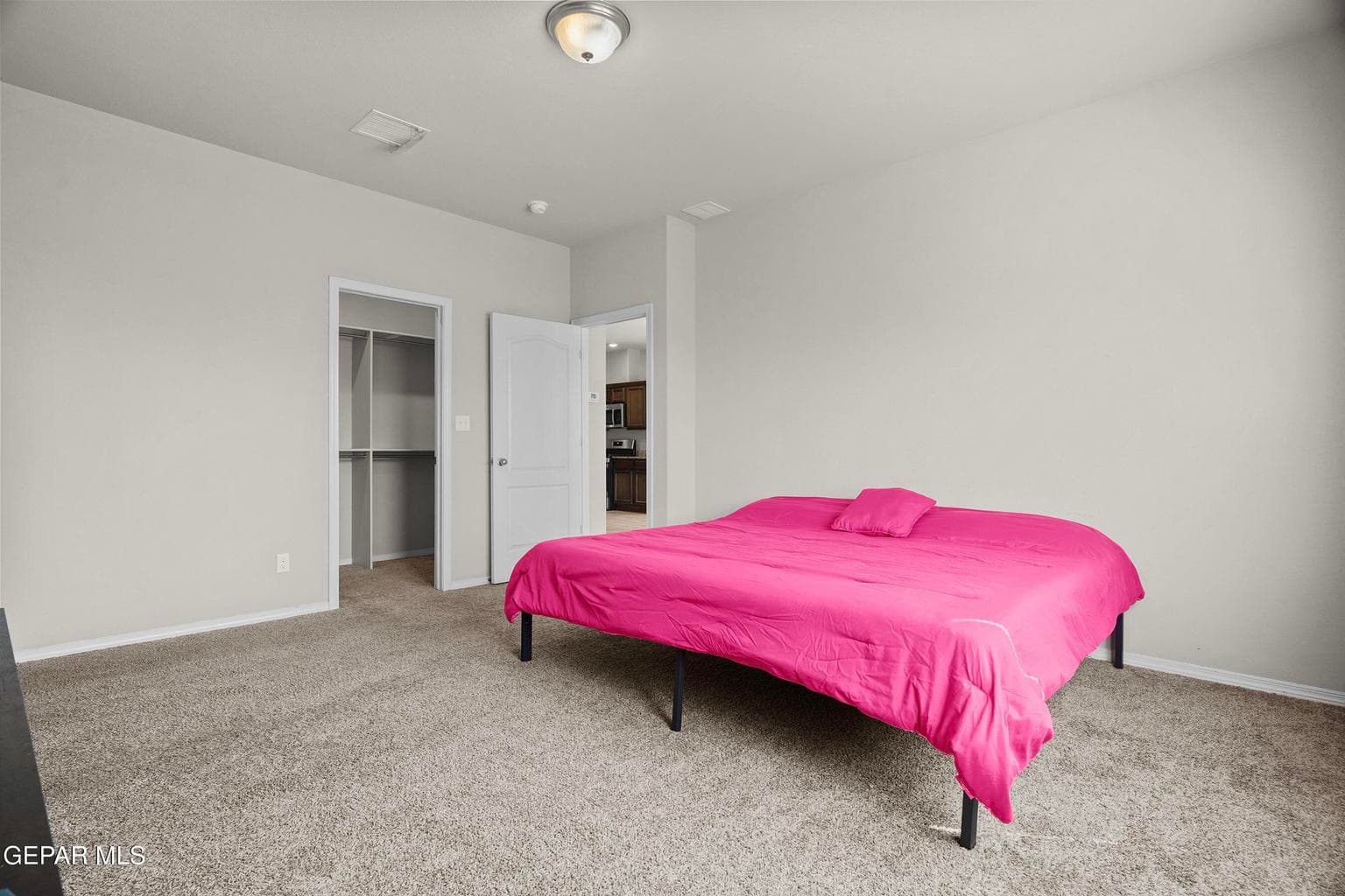Offers plenty of room with comfortable carpet flooring.