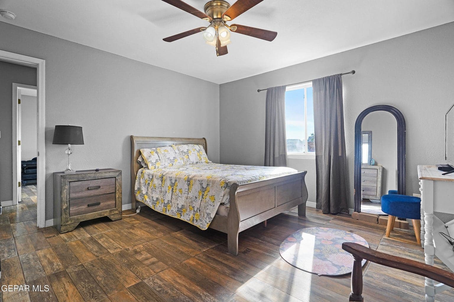 Enjoy a spacious primary retreat with tile flooring