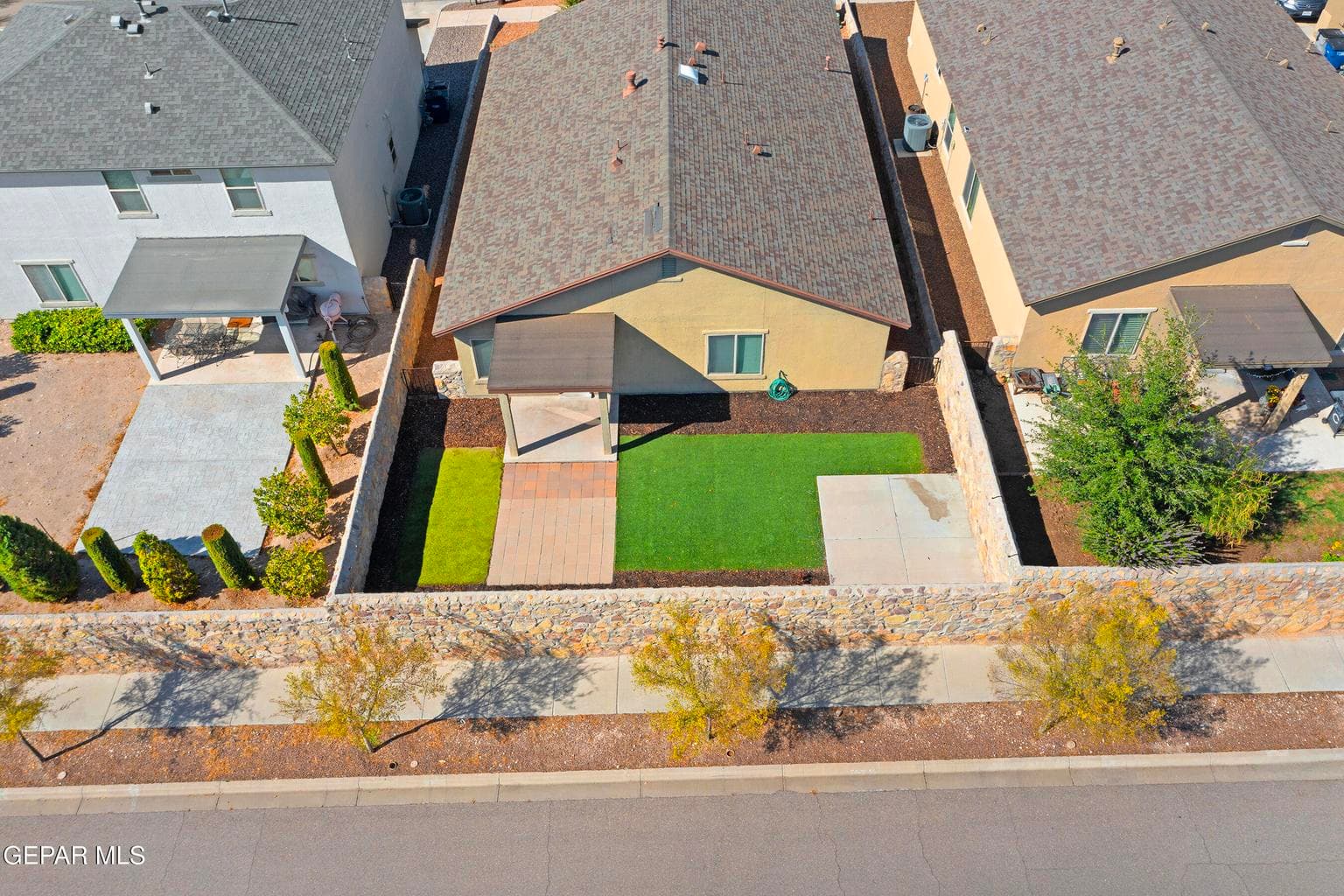Fully landscaped backyard