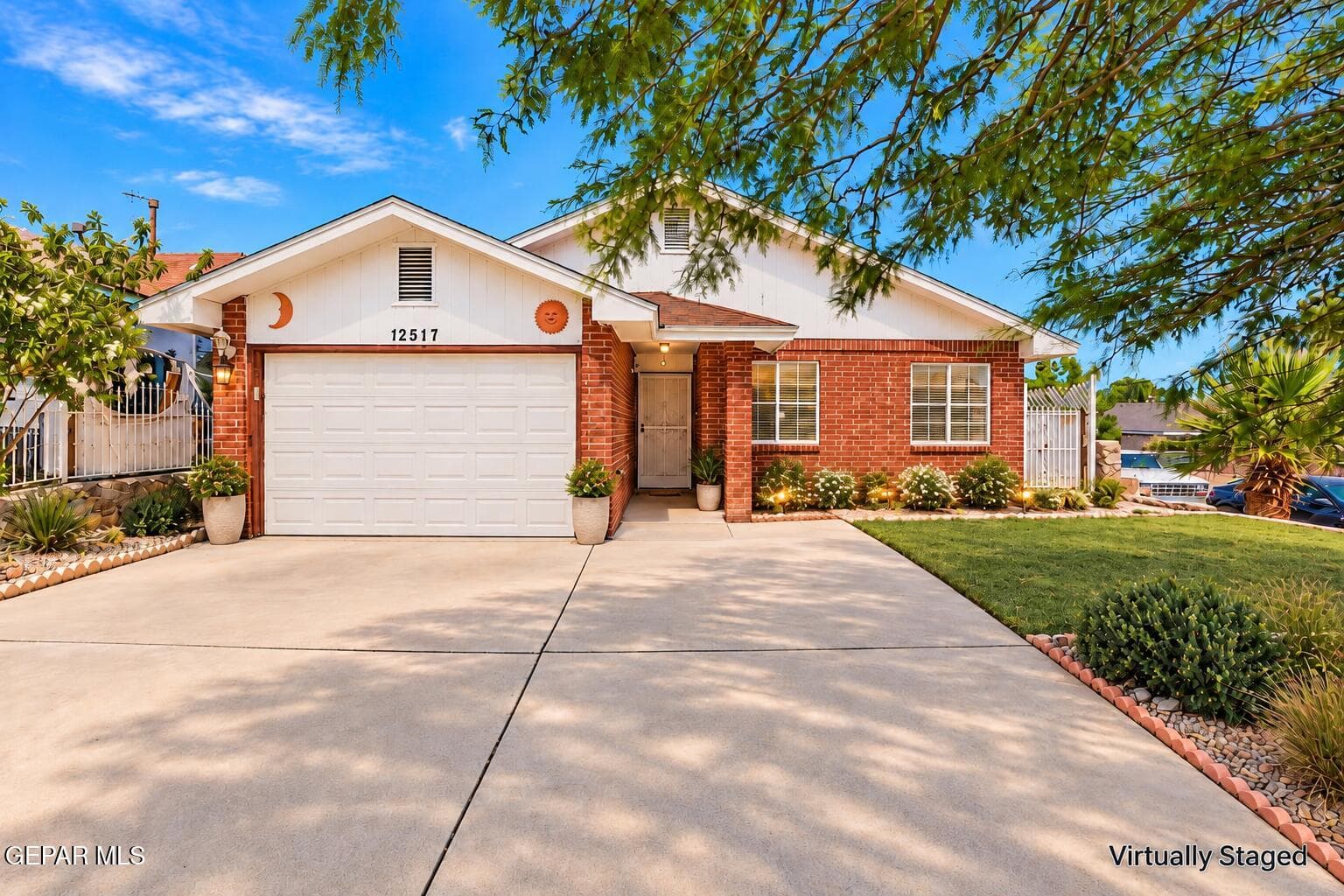 Front of home, virtually staged