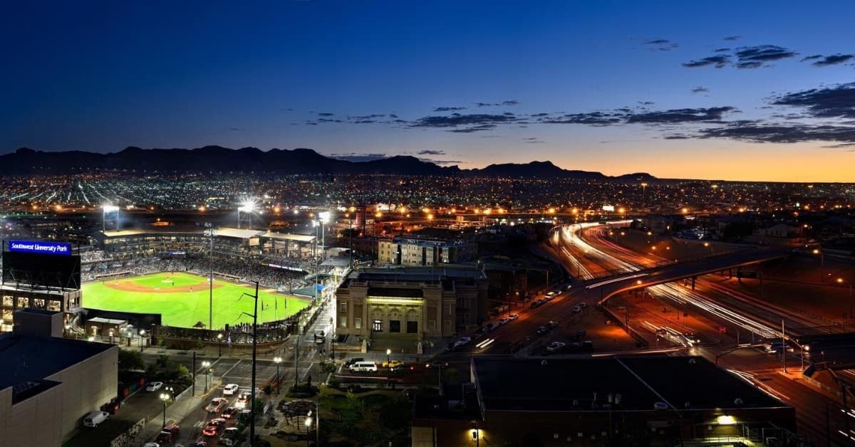 El Paso stadium at night