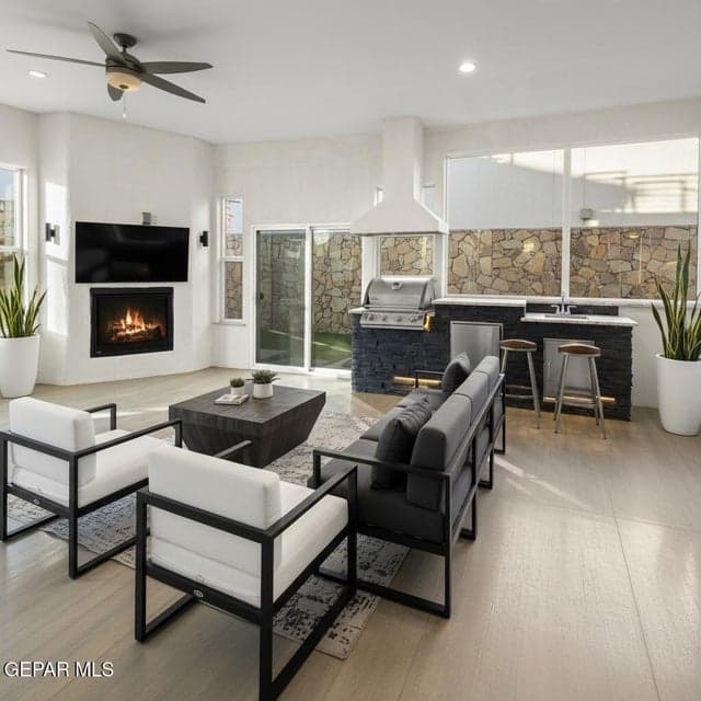 What the enclosed patio could look like with furniture