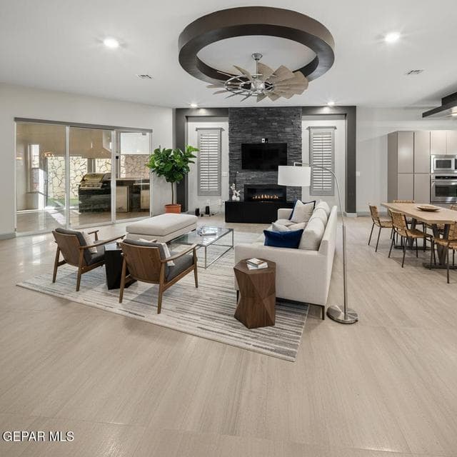 What the living area could look like with furniture